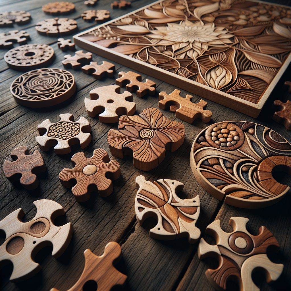 Artistic Designs in Wooden Puzzles for Creative Play 