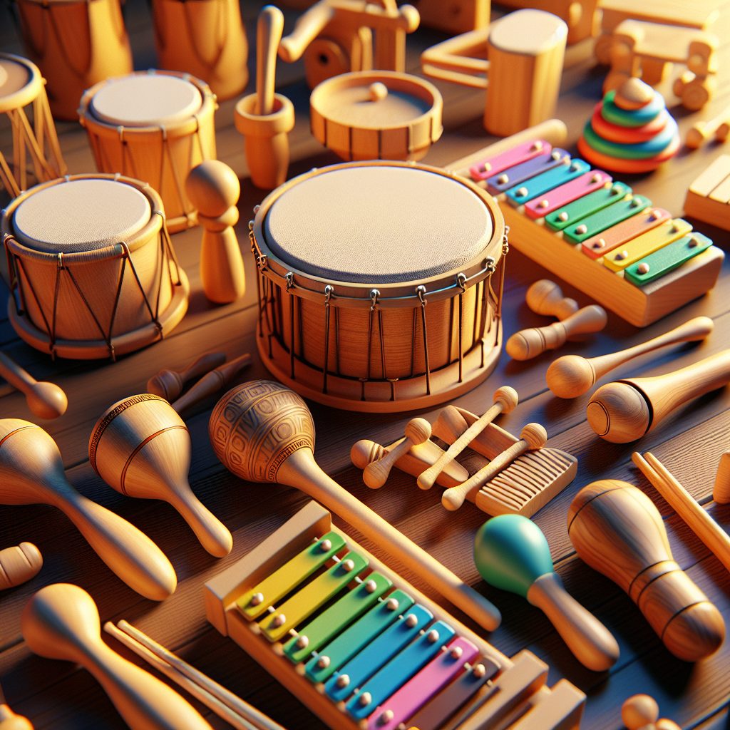 Building a Collection of Wooden Toy Instruments for Kids 