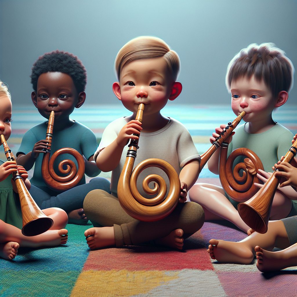 Introducing Toddlers to Wind Instruments with Wooden Horns 