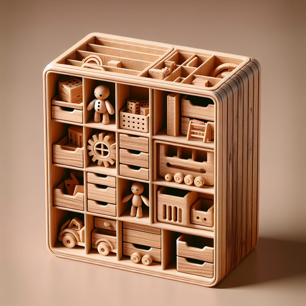 Specialized Wooden Toy Storage for Small Items 