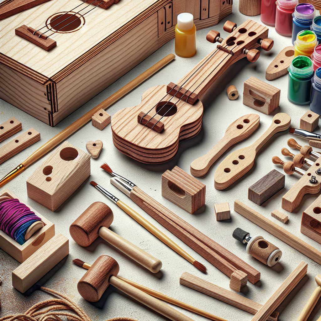 Wooden Instrument Craft Kits for Creative Kids 